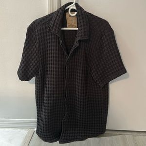 OAS Nearly Black Cuba Waffle Shirt, Size L